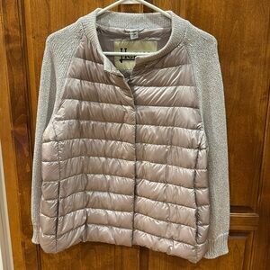 Herno Metallic Knit and Down Raglan Jacket